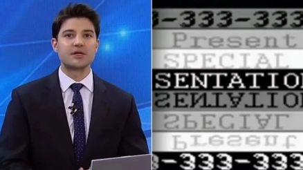 O apresentador Rafael Algarte durante o 
