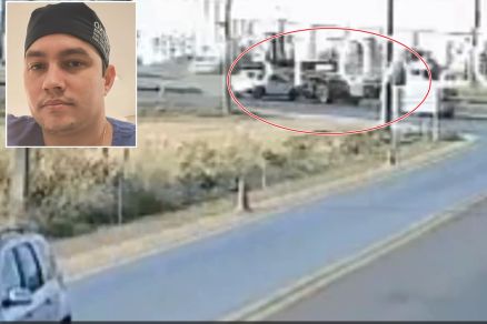 Frame de vdeo que mostra acidente que matou o mdico Breno Alto 
