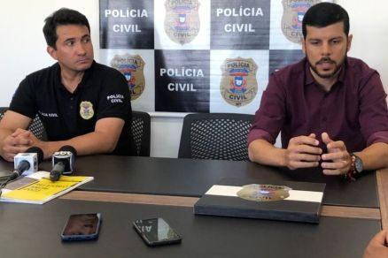 Os delegados da GCCO (Gerncia de Combate ao Crime Organizado) Suede Dias Jr. e Gustavo Belo