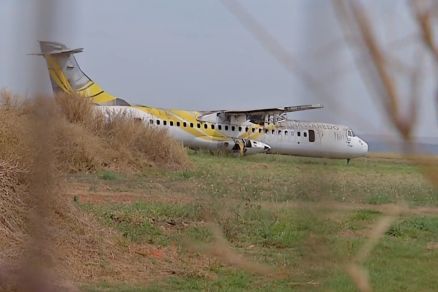 O avio da Voepass, na poca Passaredo, que se acidentou em Rondonpolis