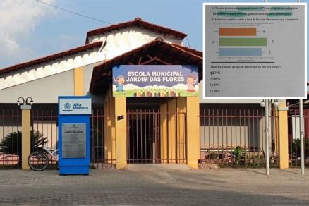 Fachada da Escola Municipal Jardim das Flores, em Alta Floresta