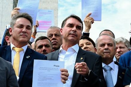 O senador Flvio Bolsonaro, filho do ex-presidente