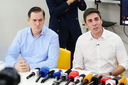 Os secretrios de Estado de Segurana Pblica e de Educao, Coronel Csar Rover e Alan Porto