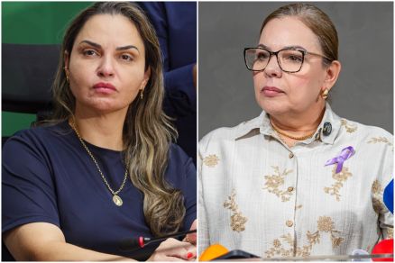 A vice-prefeita de Cuiab, Coronel Vnia, e a presidente da Cmara, vereadora Paula Calil