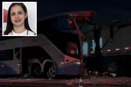 Servidora Ana Paula (em detalhe)  morreu em acidente entre nibus e carreta