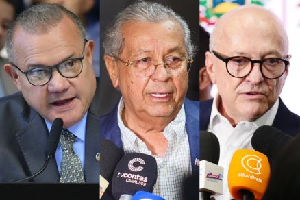 Os senadores Wellington e Jayme, e o vice-governador Otaviano Pivetta: corrida ao Paiagus