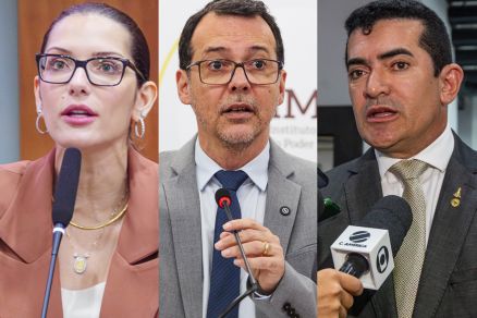 Os deputados Janaina Riva, Ludio Cabral e Elizeu Nascimento