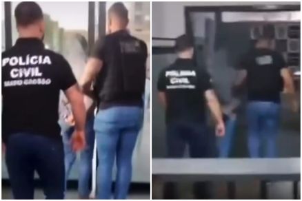 O momento da priso da enfermeira, em Rondonpolis