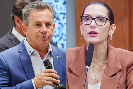 O governador Mauro Mendes e a deputada Janana Riva, os preferidos ao Senado