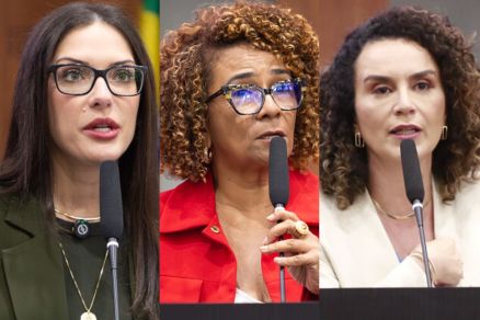 As deputadas Janaina Riva, Edna Sampaio e Sheila Klener