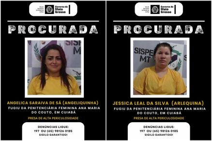 As criminosas  Angeliquinha e Arlequina, que fugiram em Cuiab