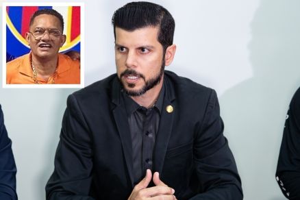 O delegado Gustavo Belo falou sobre a investigao; Sebastio Lauze (detalhe)  apontado como lder do esquema 