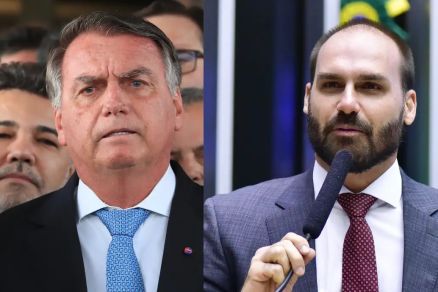 Jair e Eduardo Bolsonaro, que tiveram conversas reproduzidas em relatrio 