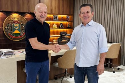 O vice-governador Otaviano Pivetta e o governador Mauro Mendes
