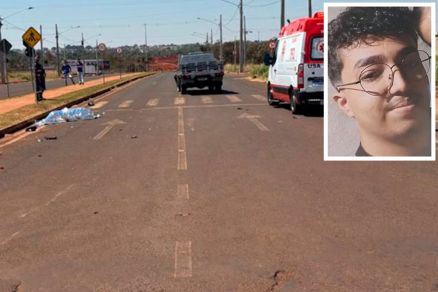 Rafael Antnio (detalhe) pilotava moto que bateu na lateral de caminhonete 