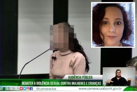 A professora de Direito Penal na UFMT, Keit Diogo Gomes (detalhe), que falou sobre relato de menor na Cmara de Cuiab