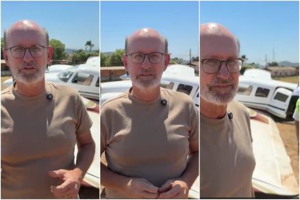 O deputado estadual Carlos Avalone, durante vdeo gravado aps avio que teve pane pousar