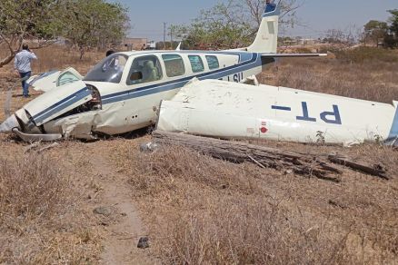 Aeronave aps pouso de emergncia em MT 