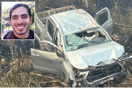 Veculo conduzido por Getlio Piovesa (em detalhe) encontrado em vala 