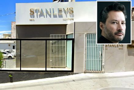 Fachada da clinica interditada pela Vigilncia Sanitria de propriedade de Stanley  Bittar (no detalhe)