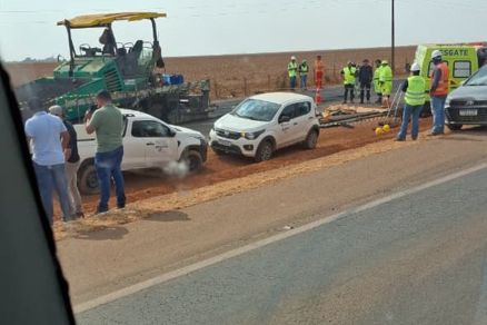 Acidente ocorreu em obra na BR-163, em Sorriso 