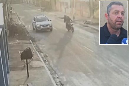 Vdeo mostra momento em que personal foi morta a tiros e delegado Bruno Abreu (detalhe) cr em participao de faco