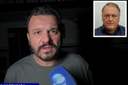 Joo Leonardo aps ser agredido pelo vereador Adriano Kuhn (no detalhe)