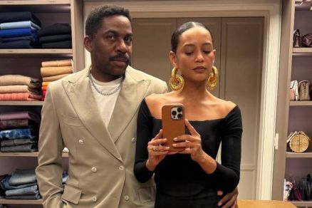 Lzaro Ramos e Tas Araujo antes do jantar em que renovaram os votos de casamento 