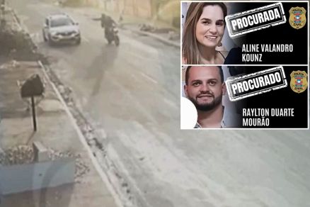 O policial militar Raylton Mouro e sua esposa, Aline Kounz, que so procurados pelo homicdio de Rozeli Nunes