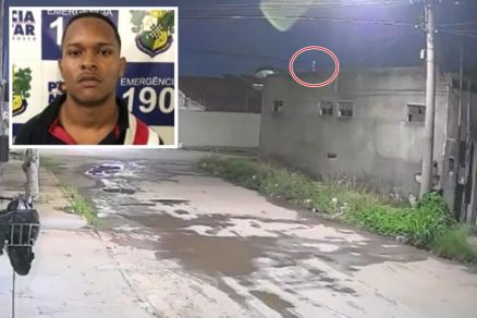 Wender (no detalhe) tentou fugir pelo telhado da residncia, mas foi atingido 