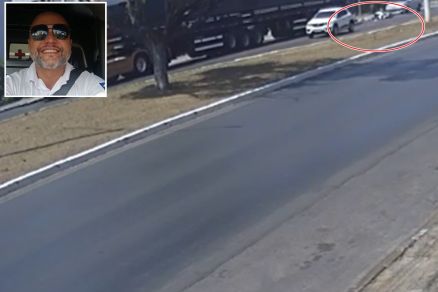 Trecho de vdeo mostra acidente que matou servidor Eglen Robson (no detalhe)