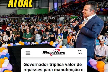 O governador Mauro Mendes, que mostrou resultados da Educao