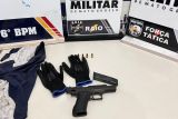 Polcia prende homem faccionado com arma de fogo em Cceres