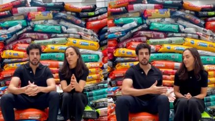 Filha de Fausto recebe sacos de rao em cerimnia de casamento