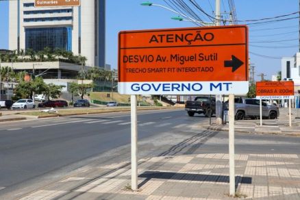 A ala de acesso da Avenida do CPA para a Avenida Miguel Sutil, ao lado da academia Smarfit, ser totalmente interditada