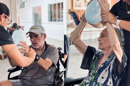 Leydiane realiza atividades com idosos do Abrigo Bom Jesus