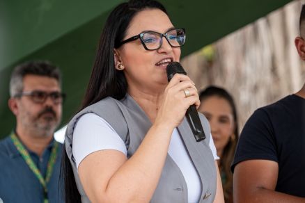 A primeira-dama Samantha Iris, que  cotada para ser vice na chapa para o Governo