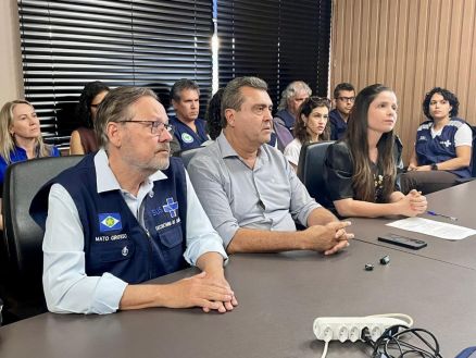 Coletiva de imprensa para tratar dos dois casos de sarampo em Primavera do Leste