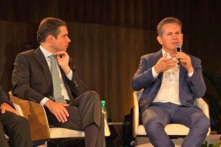 O presidente da Cmara Hugo Motta e o governador Mauro Mendes