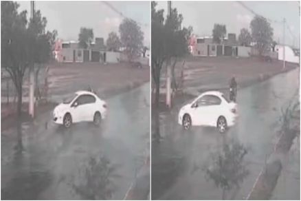 Via no Centro do Jardim Iguau onde ocorreu a coliso entre o Peugeot e a motocicleta