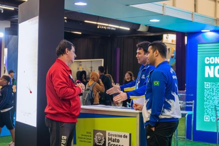Estande do Governo de MT na COEExpo25, que acontece em So Paulo e rene todos os atores da cena esportiva do pas