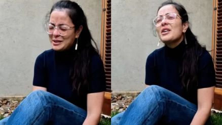 L Martins chora ao cantar msica a marido, JP Mantovani, morto em acidente 