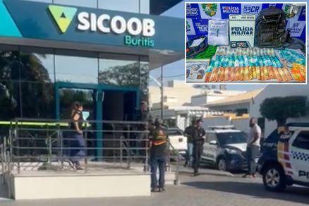 O material encontrado com o suspeito de participao no roubo ao Banco Sicoob