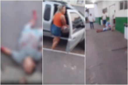 Vdeo viraliza com cenas fortes de homem ensanguentado sendo socorrido no cho aps ser esfaqueado repetidas vezes