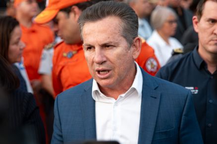 O governador Mauro Mendes, que se disse frustrado ao no ver queda dos feminicdios