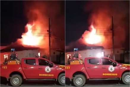 Casa ficou destruda aps pegar fogo em Primavera do Leste 