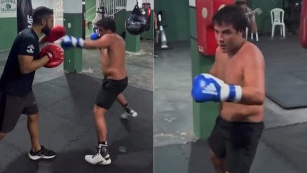 Marcelo Sangalo apareceu em aula de boxe com Pop e equipe 
