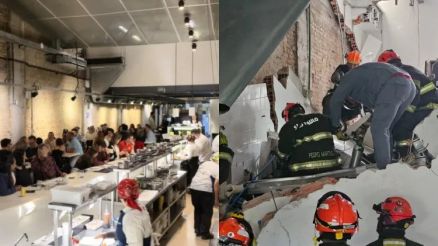 Antes e depois do restaurante do chef Fogaa, que desabou aps exploso de gs no centro de So Paulo