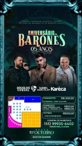 No dia 10 de outubro de 2025, a partir das 22h, o rooftop do Barons ser palco de uma noite inesquecvel