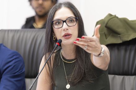 A deputada Janaina Riva, que  candidata ao Senado na eleio do ano que vem